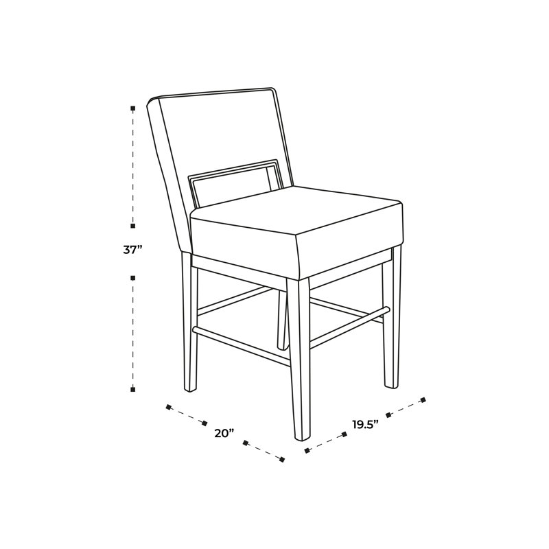 Tabouret à hauteur de comptoir Duckett Rez, Beige / noyer classique