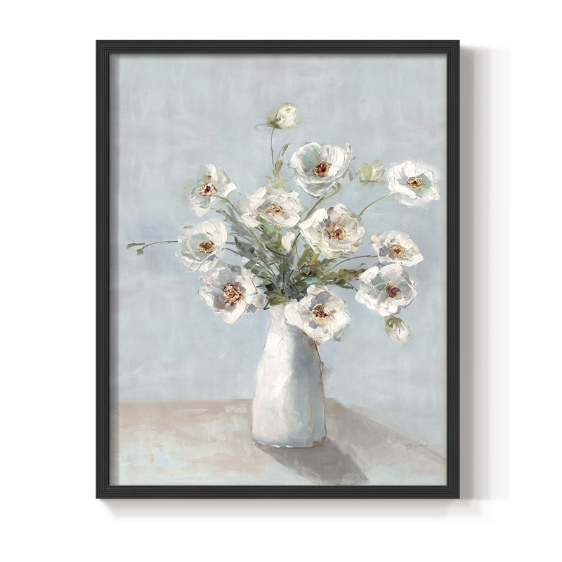 Prettiest Poppies Framed Print - Solid Wood, Black, 10" H x 8" W