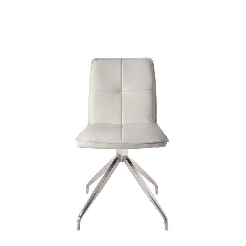Kohan Tufted Upholstered Swivel Side Chair, White