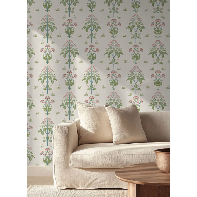 Papier peint adhésif en coton Meadow Sweet, Beige