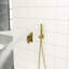 Ensemble de pomme de douche dorée - Plafonnier double carré de 16 pouces avec valve de contrôle et support réglable fixé au boyau