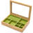 Wooden Jewellery Box With Glass Lid, Multi-Compartment S...