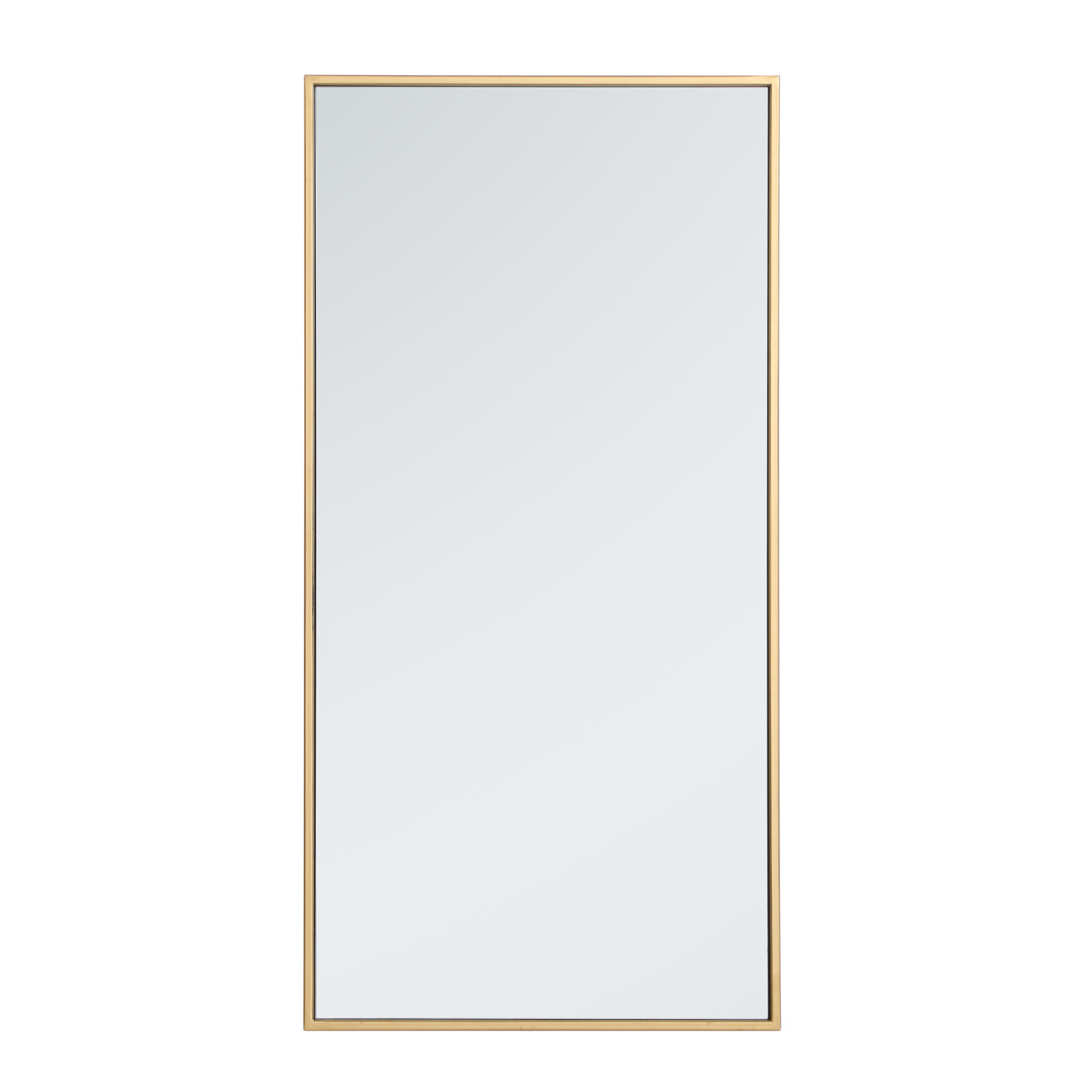 Sabine Metal Rectangle Wall Mirror, 36" x 18", Brass