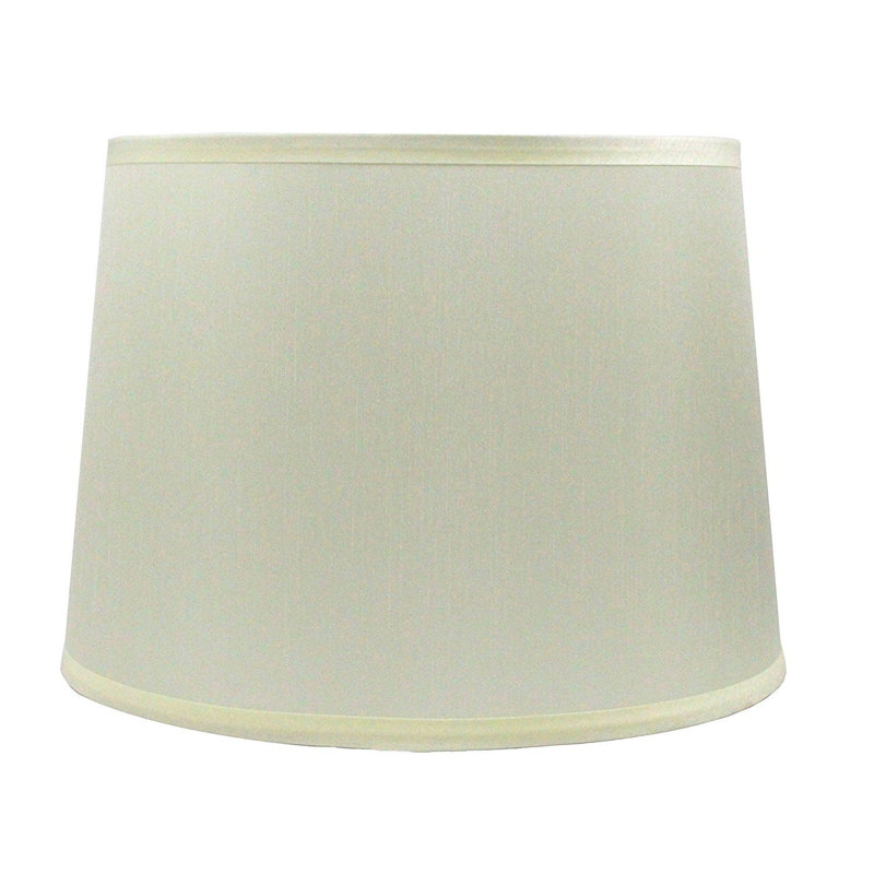 Silk Drum Lamp Shade, Eggshell, 11" H x 16" W x 16" D