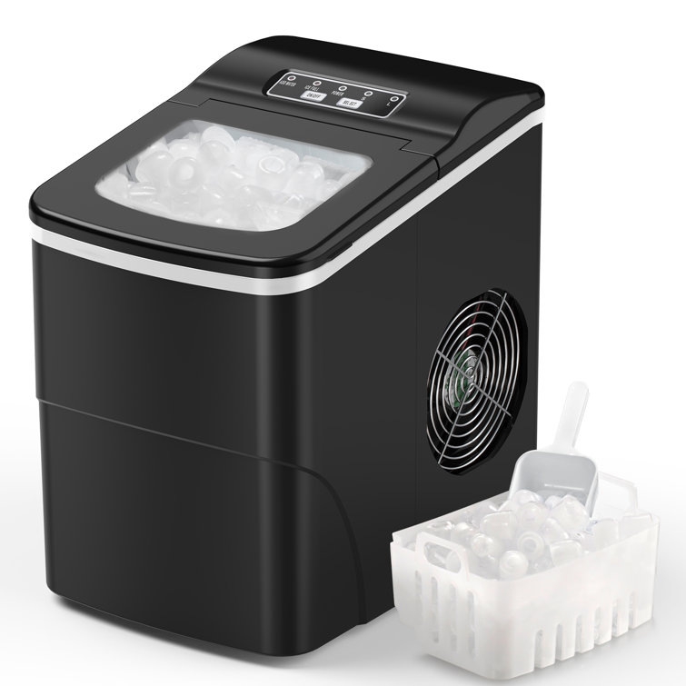 R.W.FLAME 26 lb. lb. Daily Production Bullet Ice Countertop Ice Maker,9 Bullet Ice Cubes Ready in 8 Mins Finish: Black RWZ5876-BLACK-1