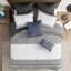 Édredon 3 pièces en coton avec capitonnage en chenille, gris, pour une chambre charmante et élégante, très grand / très beau-124264955