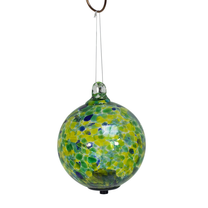 Luminaire suspendu d'extérieur à énergie solaire Aleida, H 5,5 po x l 4,5 po x P 4,5 po, Vert