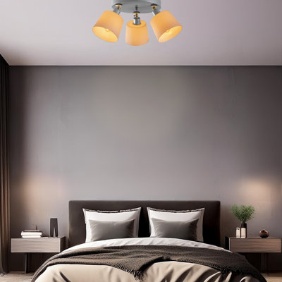 Plafonnier encastré 3 lumières avec couvercle en verre