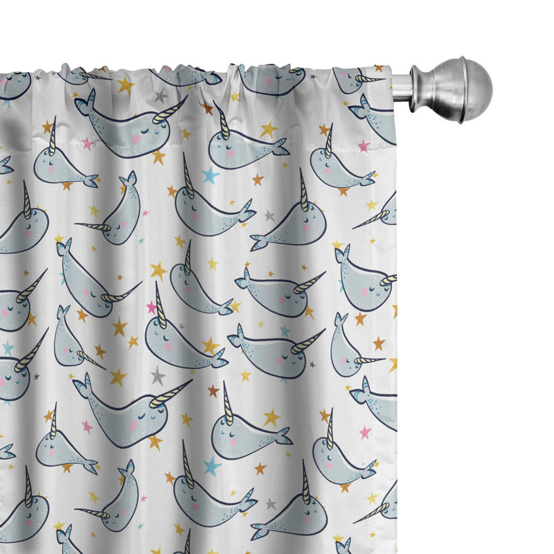 Narwhal Semi-Sheer Rod Pocket Curtain Panels, 28" x 95"