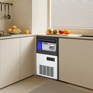 13.8 in. 85 lbs. Commercial Chewable Nugget Freestanding Ice Maker in Stainless Steel with 20 lbs. Storage