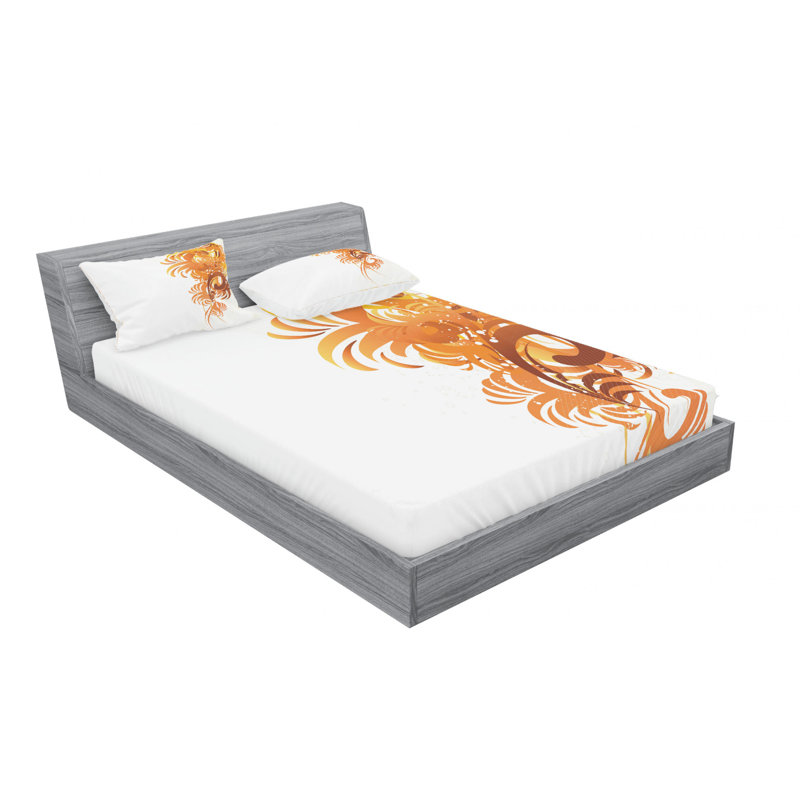Microfiber Floral Sheet Set, Full/Double Sheet Set with Fitted Sheet