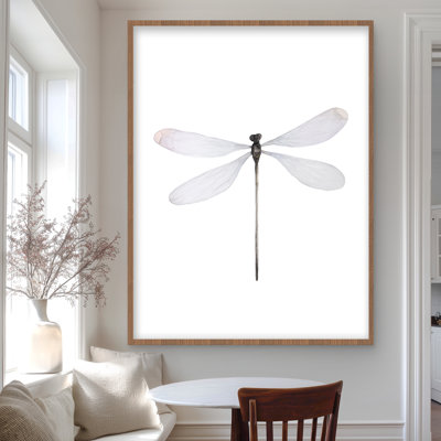 Minimalist Dragonfly - Framed Matted Print for Home Decor