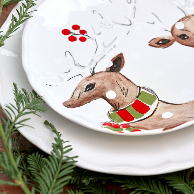 Deer Friends Fine Stoneware Salad/Dessert Plate