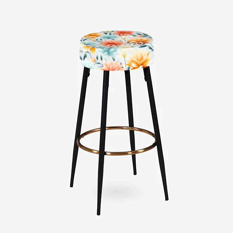 Blissful Mindfulness Mediation - Ensemble de 2 tabourets de bar floraux