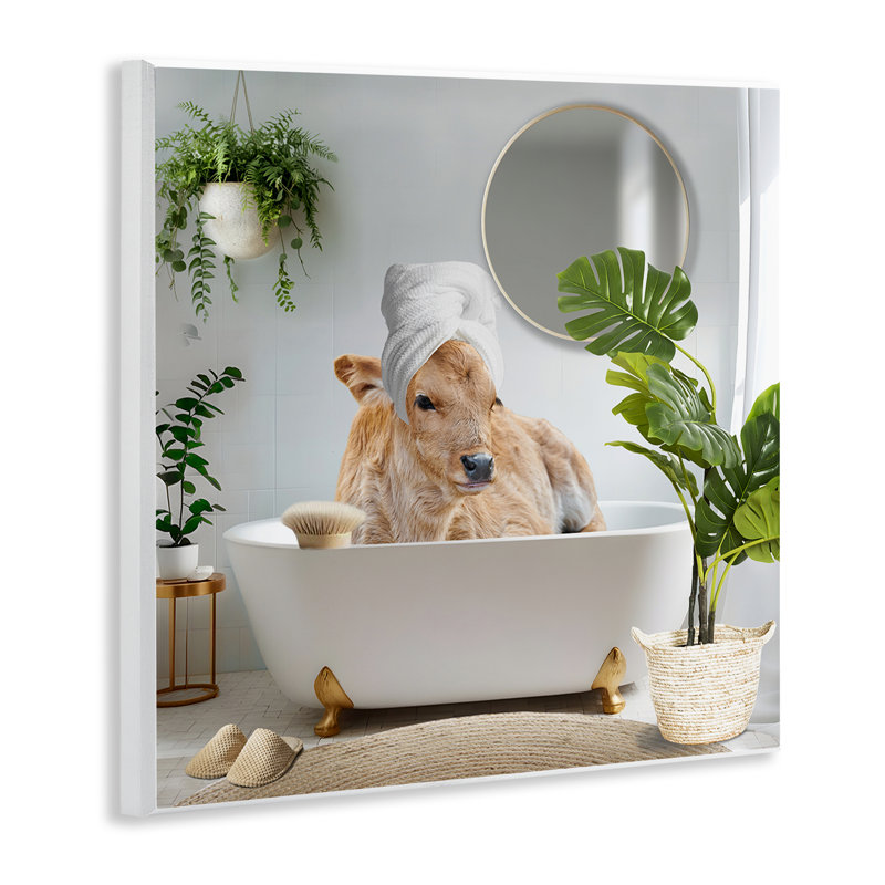 Plaque murale «Pampered Cow in Bath», conception par CAD Designs