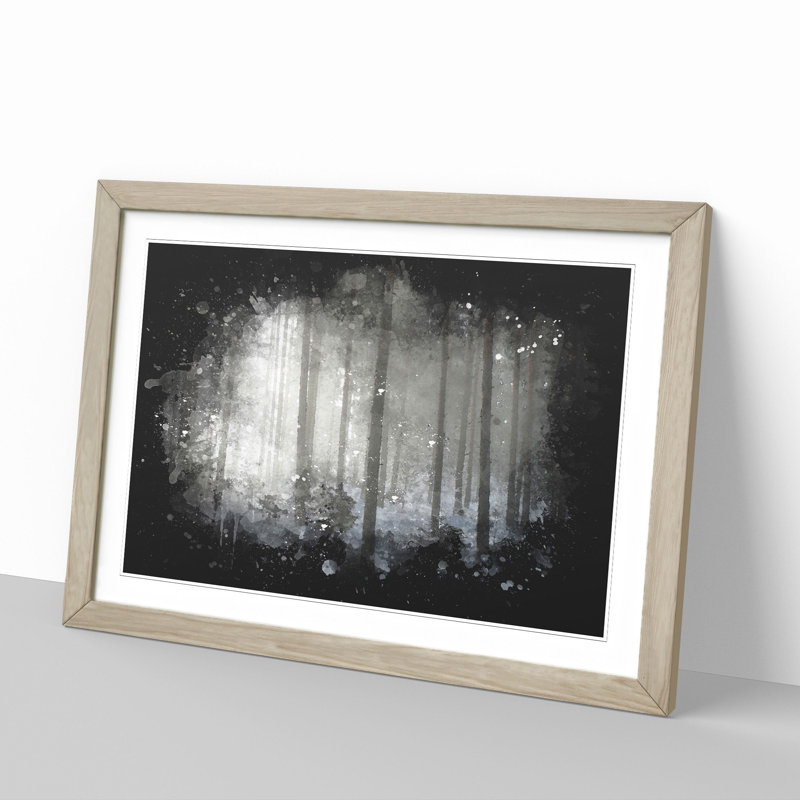 Winter Forest Vol.8 Paint Splash - Picture Frame Graphic Art, 27cm H x 36cm W x 2cm D, Oak