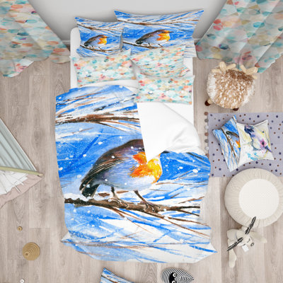 Ensemble de housse de couette Designart Robin in Winter