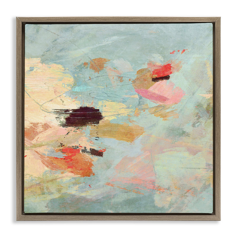 «Sweep Subtle Abstraction», art par Suzanne Nicoll, H 25 po x l 25 po, Cadre flottant orme Montalcino
