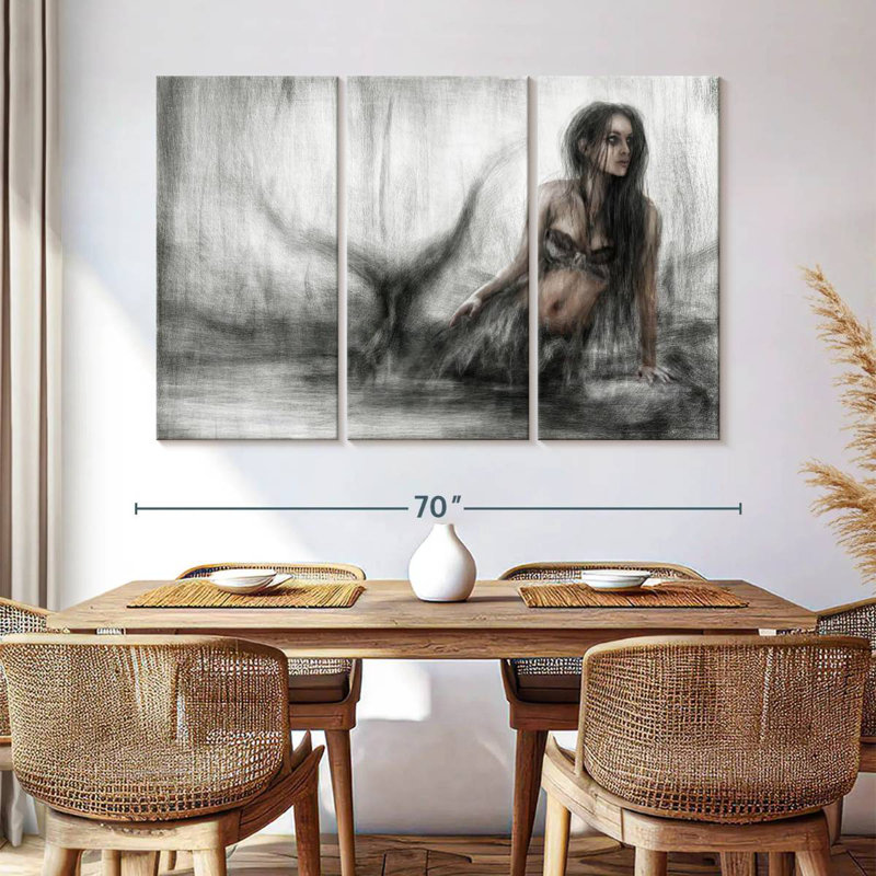 Kelan Dark Mermaid, 42" H x 65" W