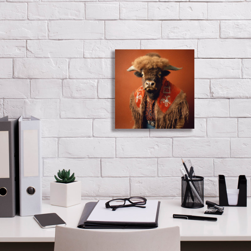 «Buffalo Bob» par Sean Parnell, art mural sur toile, H 12 po x l 12 po x P 0,75 po