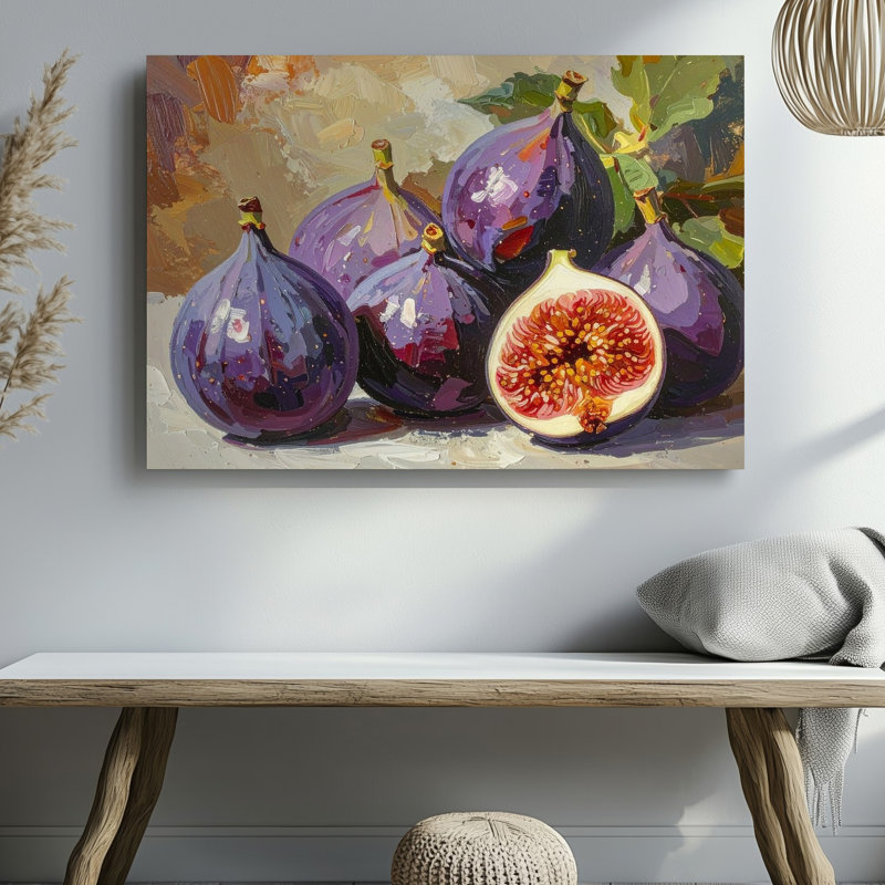 Art mural sur toile, figues mauves luxuriantes, H 9 po x l 12 po