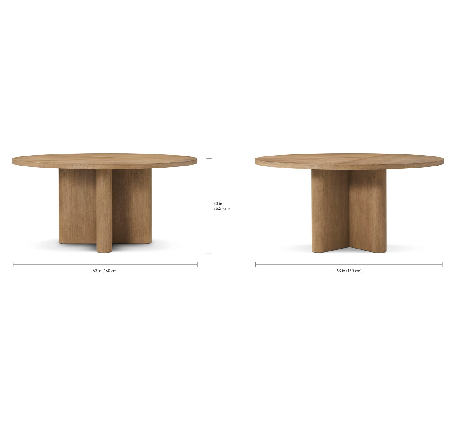 Veroniza Dining Table, 30" H x 62.99" L x 62.99" W, Natural