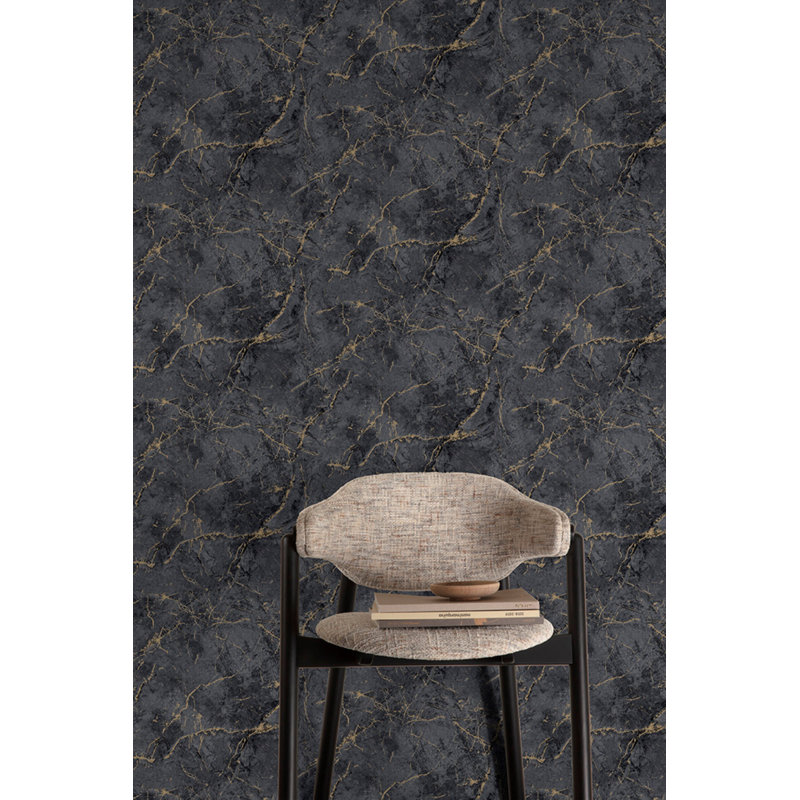 Papier peint texturé non tissé gris anthracite Pi., Gris