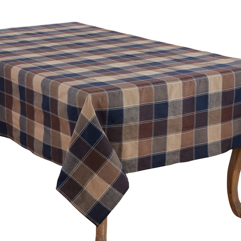 Bernardi Plaid Tablecloth, Brown, 70" W x 160" L