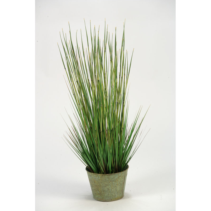 Faux Plant in Metal Planter, 41" H x 12" W x 24" D
