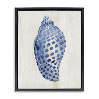 Cadre flottant en forme de coquillage bleu tacheté par Susan Arnot