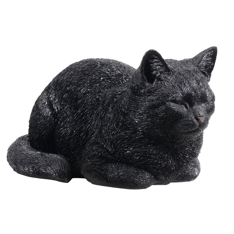 Resting Black Tabby Cat, Black