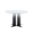 Table de salle à manger ronde en MDF à motif de marbre blanc, pieds dégradés noirs et blancs avec base en croix, table de cuisine compacte pour 2 à 4 personnes pour les petits espaces-84665138