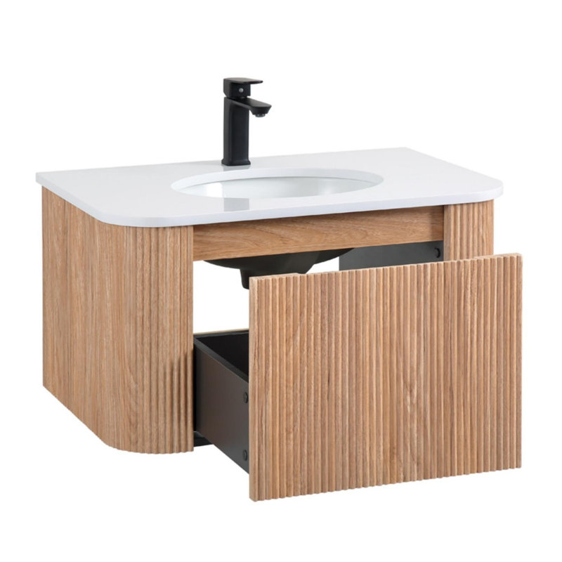 Meuble-lavabo mural avec lavabo, meuble-lavabo flottant moderne, 30"