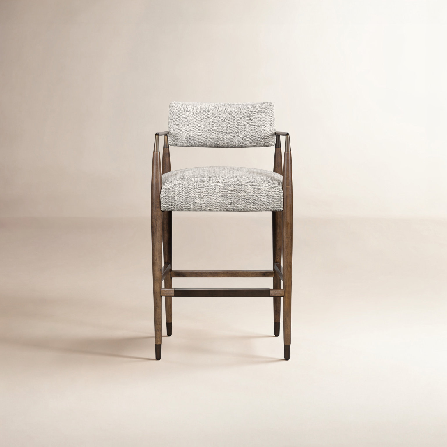 Deana " Bar Stool, Sierra Brown/Aged Bronze, Thames Coal/Polyester Blend, Counter Stool (27.68" Seat Height)