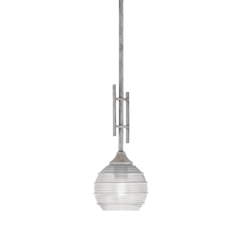 Mini-luminaire suspendu avec tige en verre Uptowne, Clair