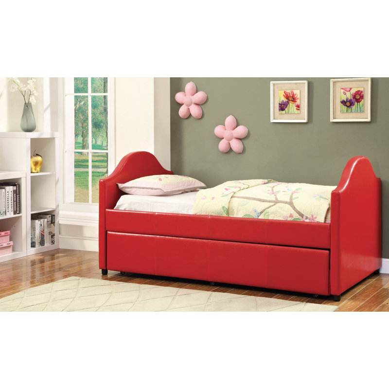 Rhine Kids Twin Daybed with Trundle, Red