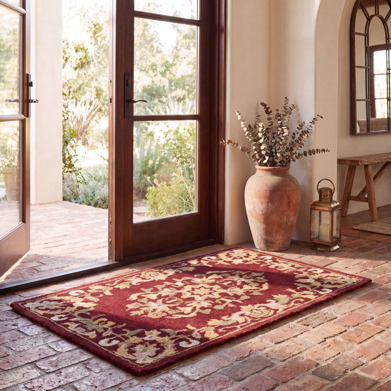 Tapis oriental en laine touffeté à la main Balthrop, Rectangle 2 pi x 3 pi
