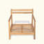 Ensemble de conversation, fauteuil club et table basse en bois d'acacia de patio avec coussin résistant à l'eau