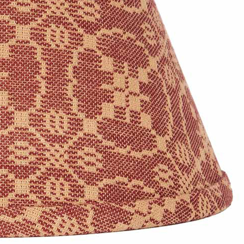 Abat-jour empire en coton H 8 po x l 12 po, Rouge, H 8po x l 12 po x P 12 po