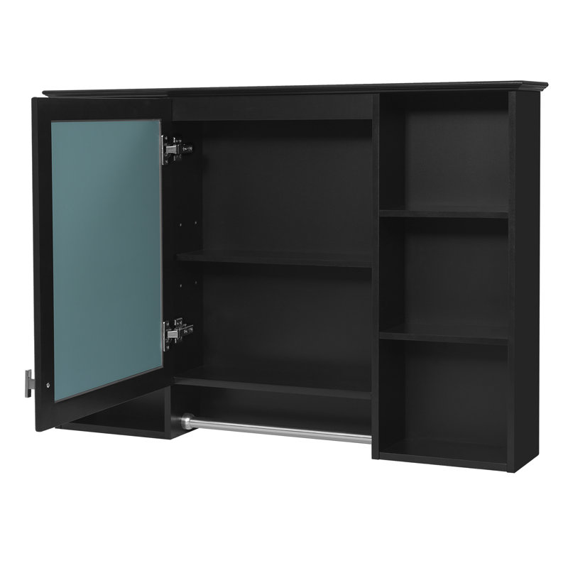 Armoire de rangement 41 po avec miroir haute définition, Noir