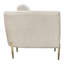 Meny Modern Accent Armchair, Light Cream Textured Fabric, Gold Metal