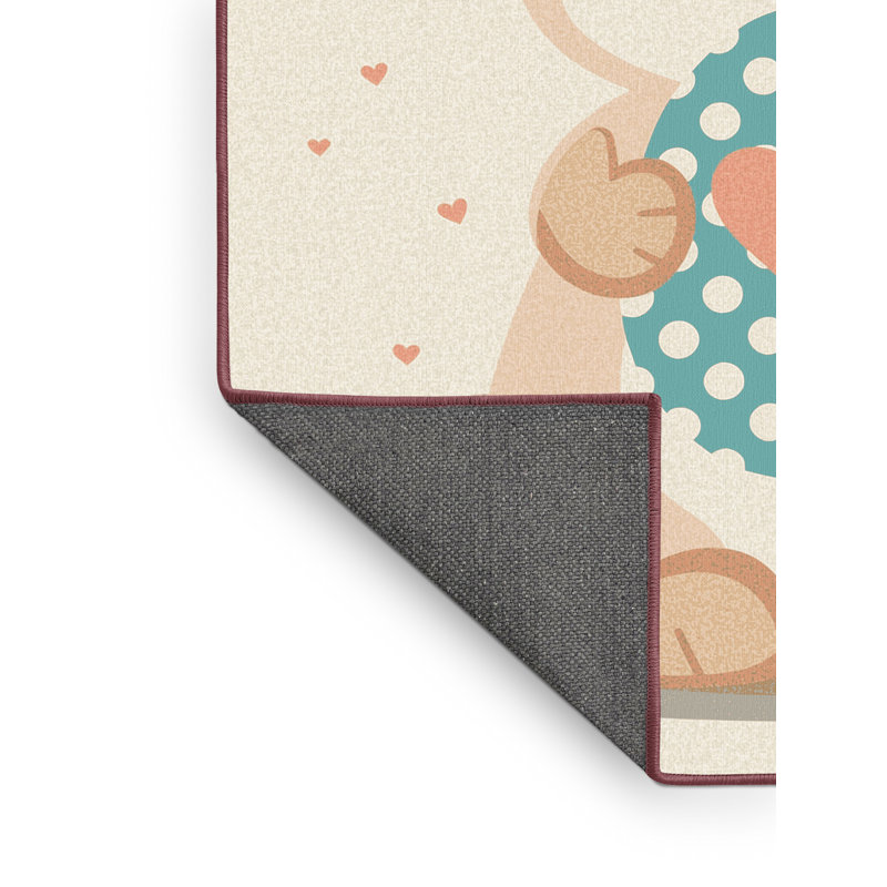 Soft Plush Fairweather Easter Modern & Contemporary Abstract Area Rug in Beige – Rose Binding, 6x9