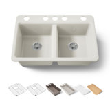 Riverby® 33" undermount double-bowl workstation kitchen sink