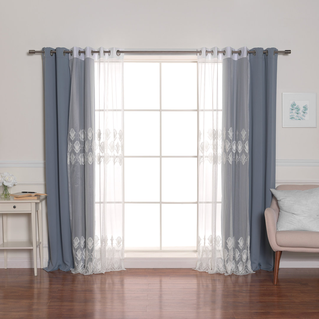 Brunonas Polyester Blackout Curtains / Drapes (Set of 4) Red Barrel Studio® Curtain 
