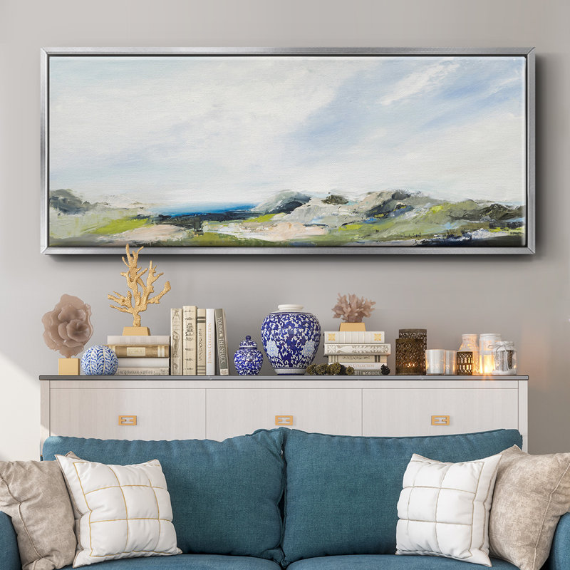 «The Earth Sings», toile encadrée, H 12 po x l 30 po x P 1,5 po, Argent