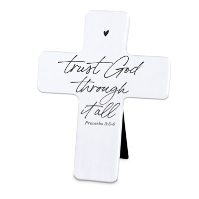 Tabletop Cross Trust God Through It All