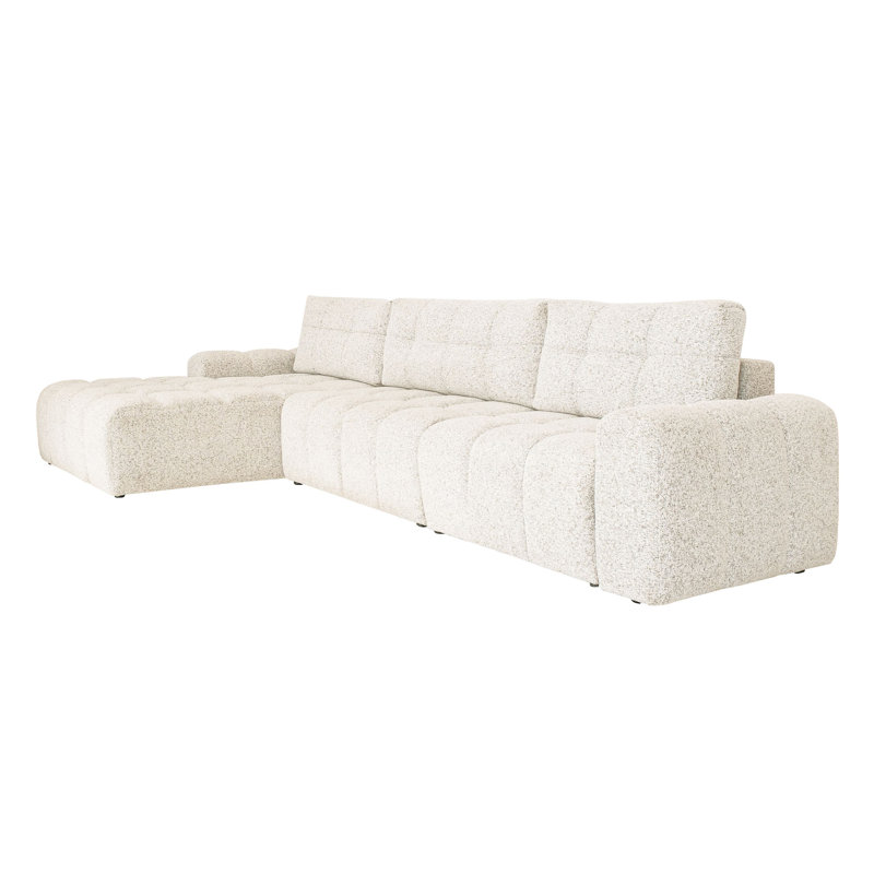 Sofa Bed, 94cm H x 338cm W x 184cm D, Left -sided, Beige