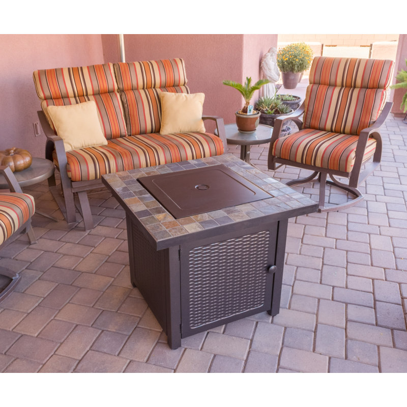 Sterling Square SLATE Propane Smokeless Fire Pit Table with Hidden Fuel Tank