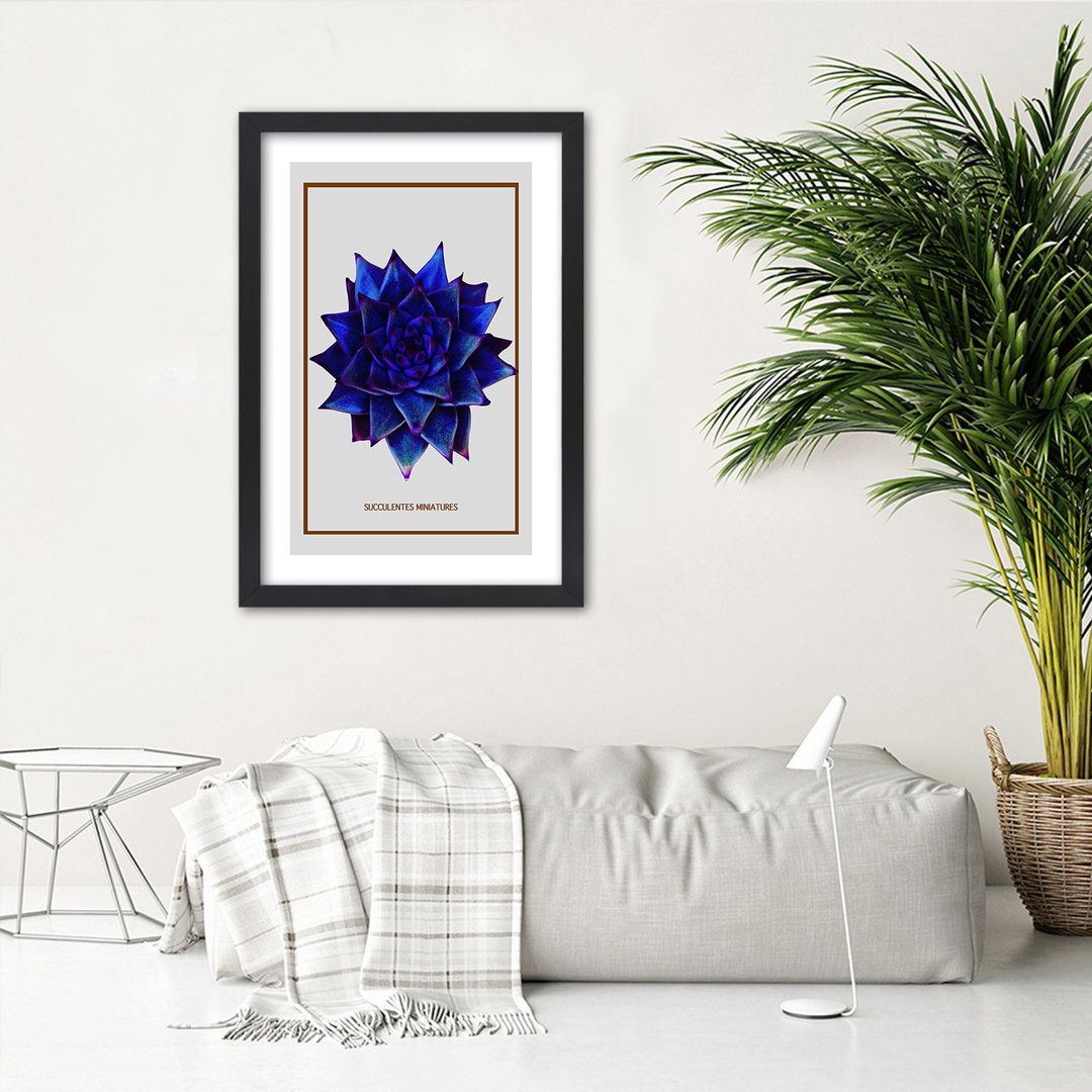 Gerahmtes Poster Blue Cactus 2