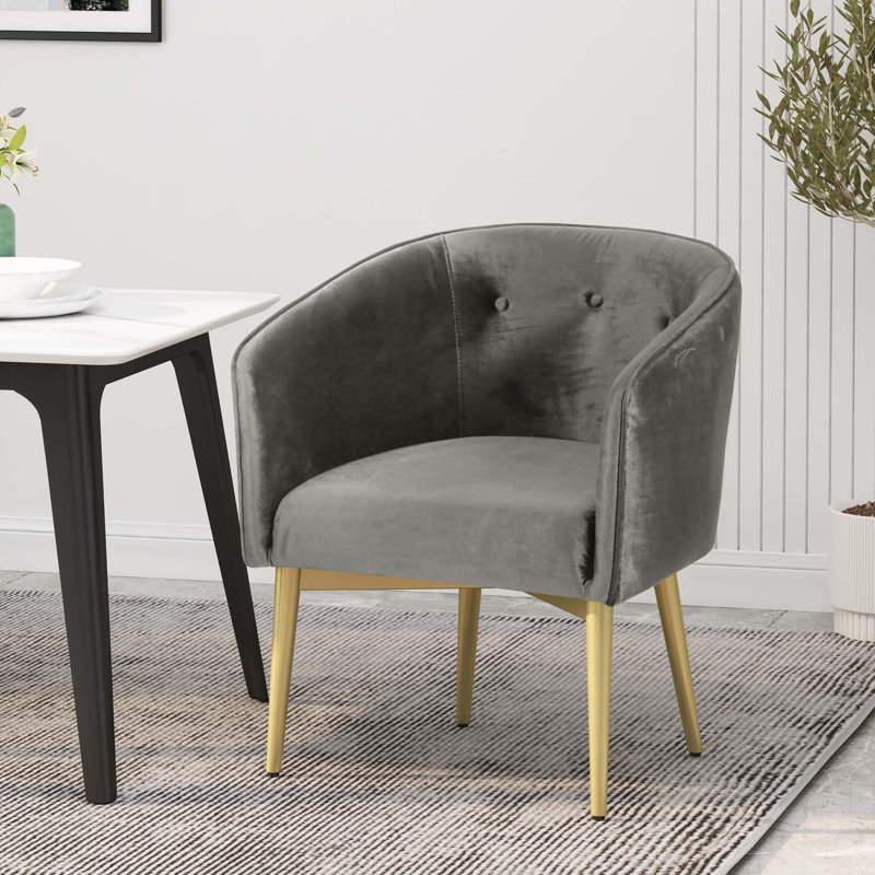 Chaise avec accoudoirs de salle à manger, Gris